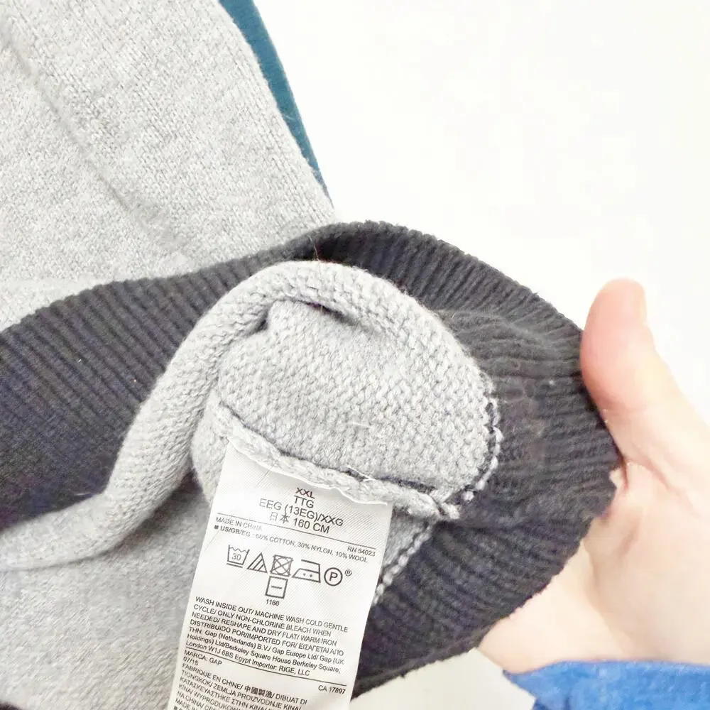 Gap Kids Wool Blend Color Block Sweater Sz XXL 14-16